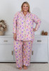 Plus Size Pastel Floral Winter Pyjama Set