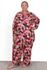 Plus Size Hearts And Blossoms Winter Pyjama Set in Sizes 18 to 32