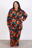 Plus Size Moody Floral Winter Pyjama Set by Curvaceous