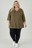 Plus Size Olive Top With Lace