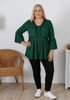 plus size green gypsy long sleeve top