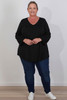 Plus Size Black Relaxed Fit Sleeve Top