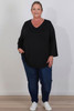 Plus Size Black Relaxed Fit Sleeve Top