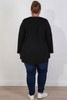 Plus Size Black Relaxed Fit Sleeve Top