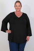 Plus Size Black Relaxed Fit Sleeve Top