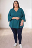 Plus Size Teal Elbow Sleeve Top Sizes 18 to 32