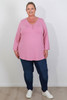 plus size pink long sleeve top Sizes 18 to 32 