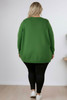Plus Size Apple Green Crew Neck Cotton Knit Jumper