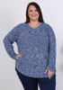 Plus Size Knit Jumper With Hem Detail In Speckled Blue