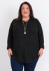 Plus Size Knit Jumper With Hem Detail In Black