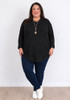 Plus Size Knit Jumper With Hem Detail In Black
