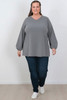 Plus Size Every Day Waffle Top In Grey