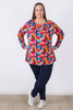 Plus Size Square Neck Top In Abstract Art by Curvaceous