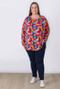 Plus Size Square Neck Top In Abstract Art in Sizes 18 to 32