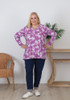 Plus Size Stretch Cotton Mauve Floral Top