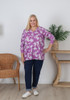 Plus Size Stretch Cotton Mauve Floral Top