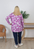 Plus Size Stretch Cotton Mauve Floral Top