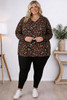 plus size Stretch Cotton Floral Outline Top