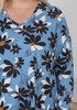 Plus Size Stretch Cotton Black And Blue Floral Top