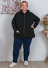 Plus Size Zip Front Black Hoodie