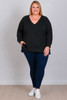 ***2nds Deep V Neck Black Sweater Top