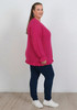 Plus Size Cute Ruffle Knit Top In Pink