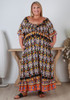 Plus Size Shirred Bust Aztec Maxi Dress
