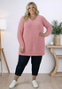 Plus Size popcorn Knit Jumper In Blush Pink