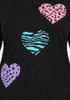 Black Knit Jumper With Hearts