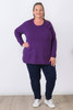 Plus Size Long Sleeve Top In Purple