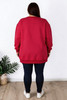 plus size winter raspberry red jumper