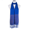 Royal Blue Pashmina Scarf With Paisley Border