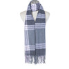 Grey And Pink Checked Scarf