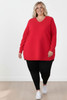Plus Size Cotton Knit Red Jumper