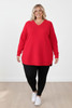 Plus Size Cotton Knit Red Jumper