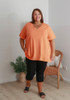 Plus Size V Neck Tee In Orange Curvaceous