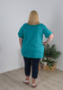 Plus Size V Neck Tee In Turquoise Curvaceous