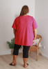 Plus Size V Neck Tee In Hot Pink Curvaceous