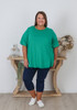 Plus Size Round Neck Tee In Emerald