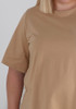Plus Size Cotton Round Neck Tee In Latte