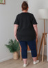 Plus Size Cotton Round Neck Everyday Tee In Black