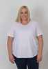 Plus Size Cotton Round Neck Everyday Tee In White