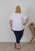 Plus Size Round Neck Tee In White Curvaceous