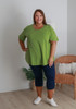 Plus Size Cotton Round Neck Everyday Tee In Pistachio