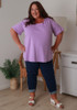 Plus Size Cotton Round Neck Everyday Tee In Lilac 