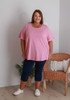 Plus Size Round Neck Tee In Pink