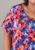 Plus Size Stretch Slip On Dress In Fiery Floral