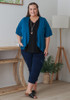 Plus Size Stretch Bolero In Teal