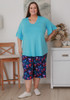 Plus Size Bamboo Crop Pant In Evening Butterflies