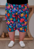 Plus Size Bamboo Shorts In Bold Floral Print